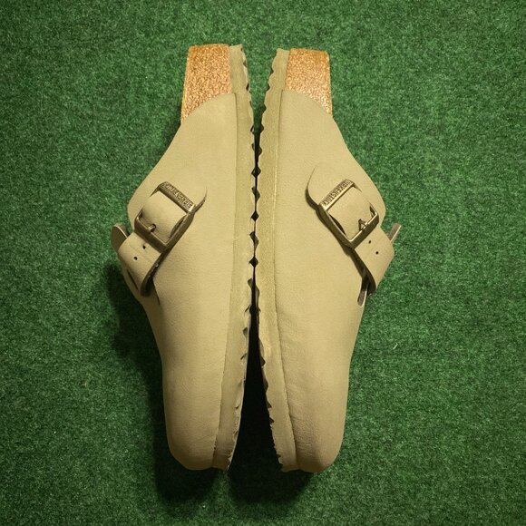 Birkenstock Women’s Boston Soft Footbed Suede Clogs US 7.5 EU 38 Olive-Green - Picture 2 of 5